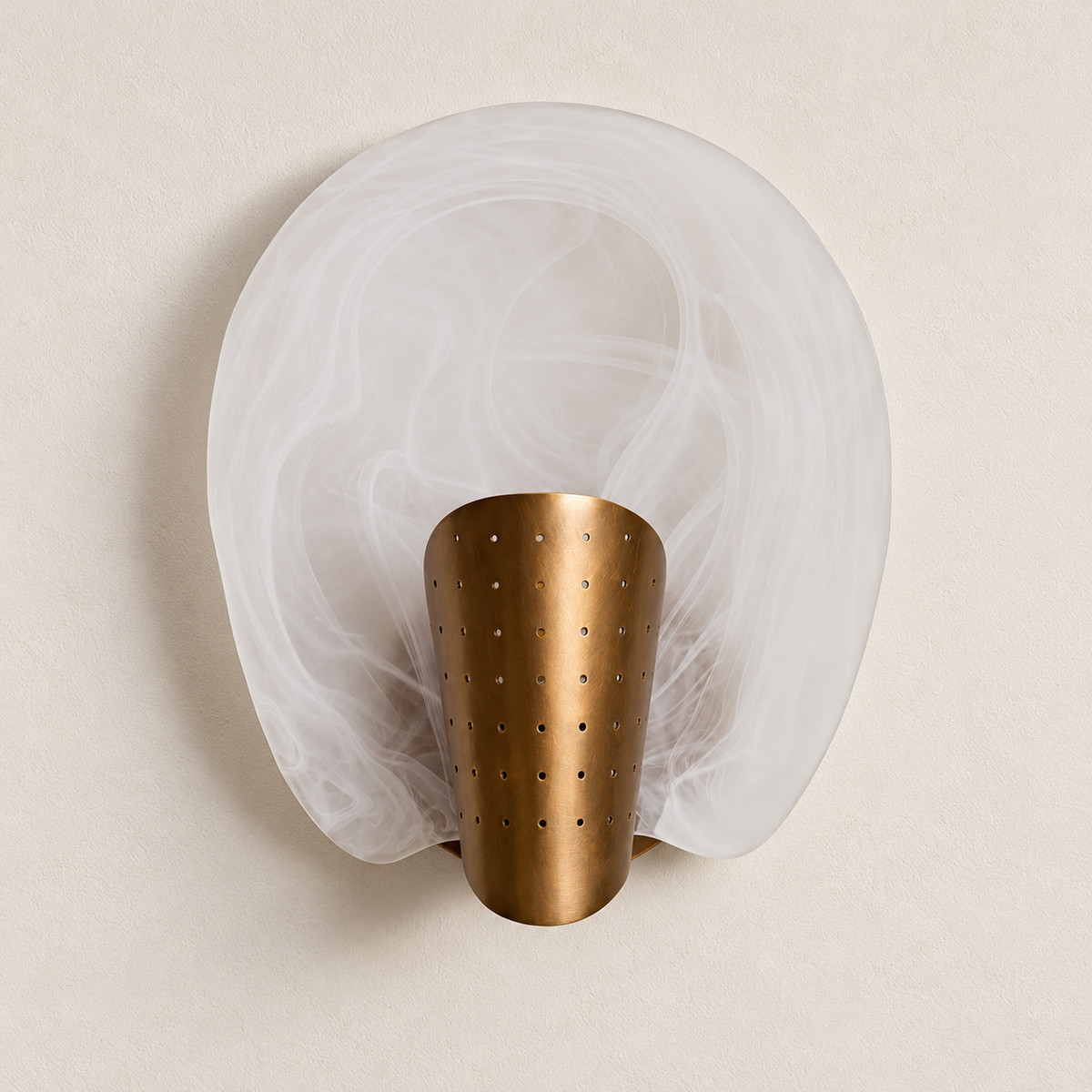 Halo Glass & Brass Wall Sconce