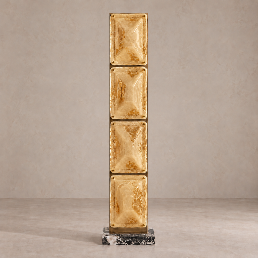 Tapered Glass Floor Lamp