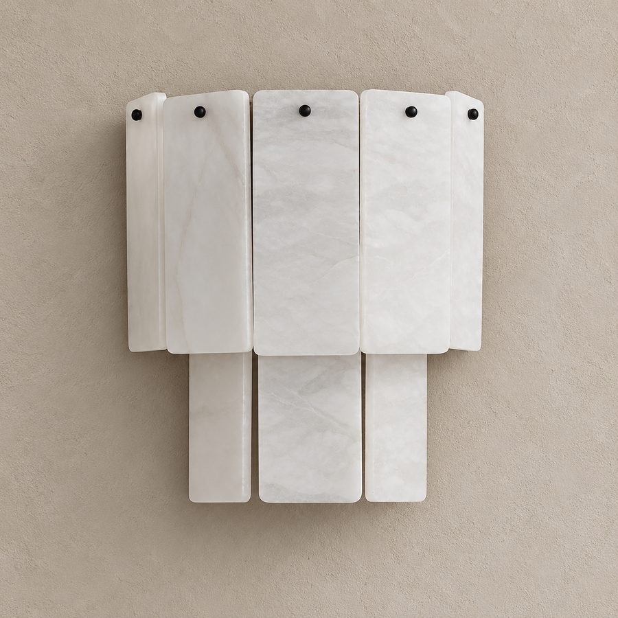 Double Layered Alabaster Wall Sconce