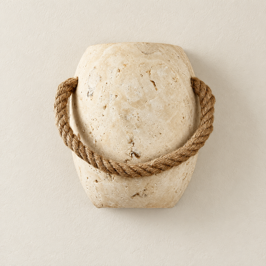 Travertine & Rope Wall Sconce