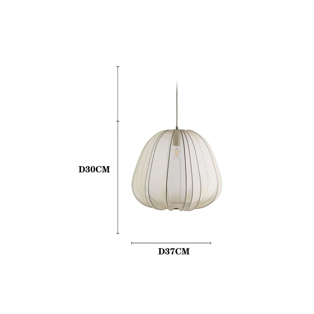 Cocoon Iron Mesh Pendant Light | Luxurious Minimalist White Fabric Lampshade | Elegant Interiors