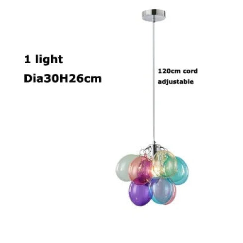 Glass Balloon Pendant Light | Colorful Stained-glass Cluster Chandelier for Stairwell Entry & Dining Casalolalights