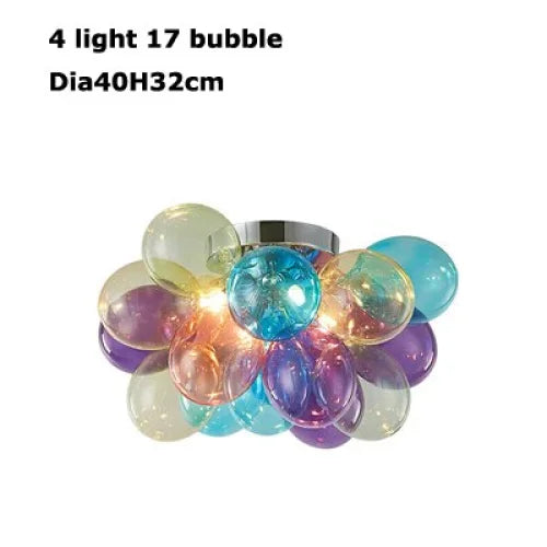 Glass Balloon Pendant Light | Colorful Stained-glass Cluster Chandelier for Stairwell Entry & Dining Casalolalights