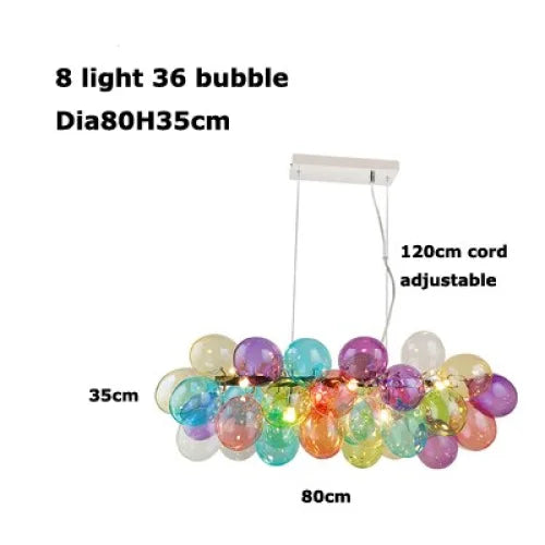 Glass Balloon Pendant Light | Colorful Stained-glass Cluster Chandelier for Stairwell Entry & Dining Casalolalights