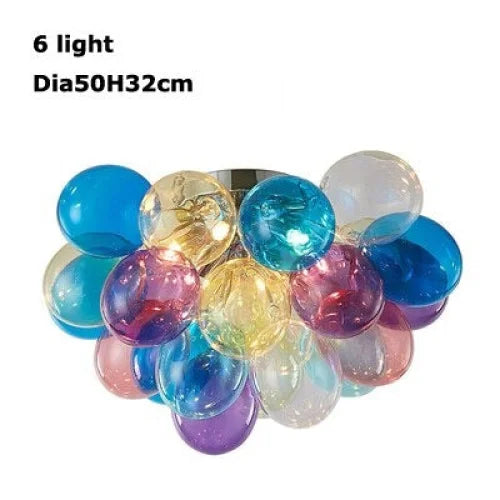 Glass Balloon Pendant Light | Colorful Stained-glass Cluster Chandelier for Stairwell Entry & Dining Casalolalights