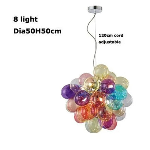 Glass Balloon Pendant Light | Colorful Stained-glass Cluster Chandelier for Stairwell Entry & Dining Casalolalights