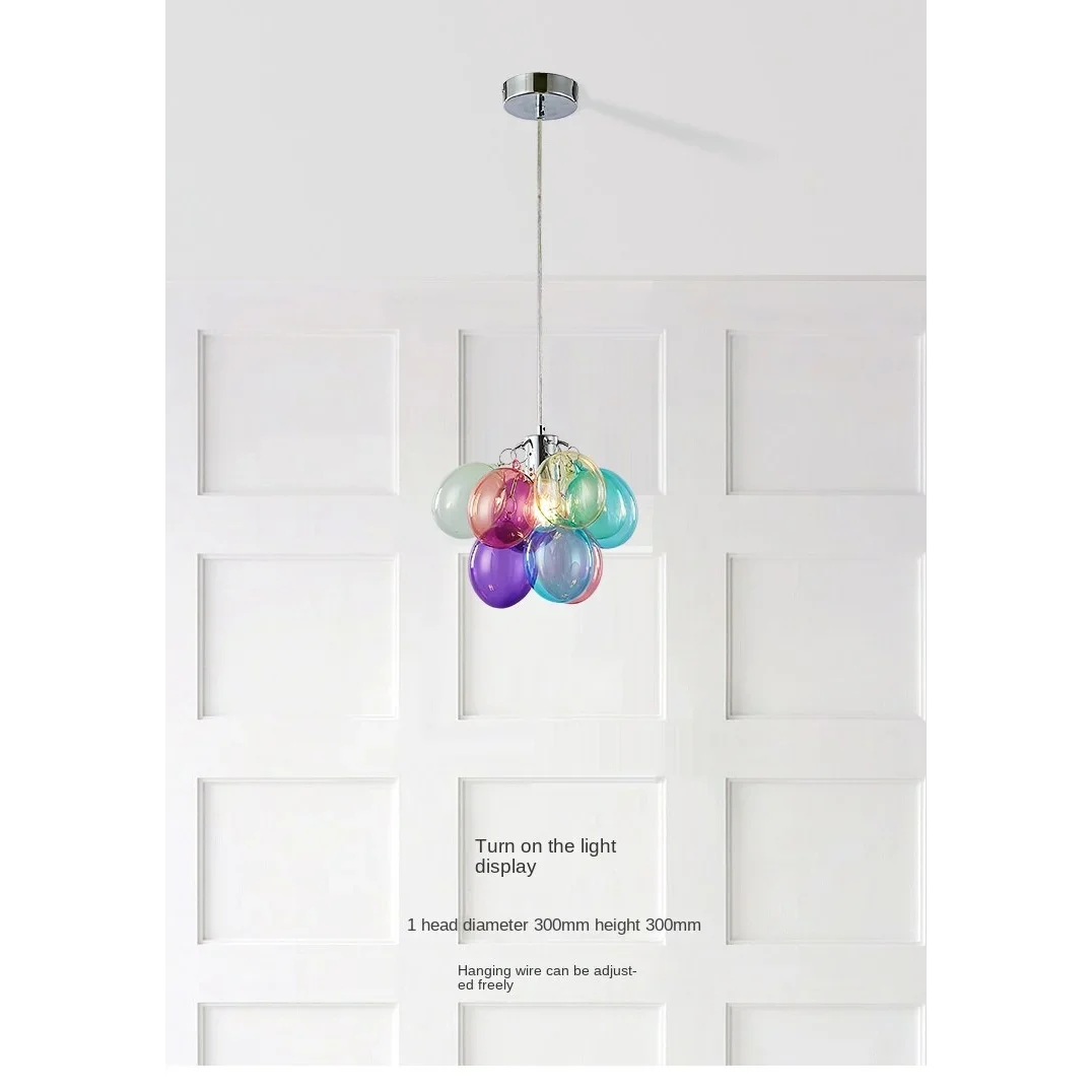 Glass Balloon Pendant Light | Colorful Stained-glass Cluster Chandelier for Stairwell Entry & Dining Casalolalights