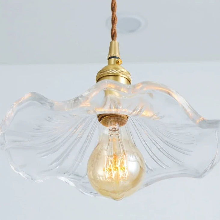 Glass Pendant Lighting | Green Champagne Biophilic Design Cottagecore Lamps | 1-lights