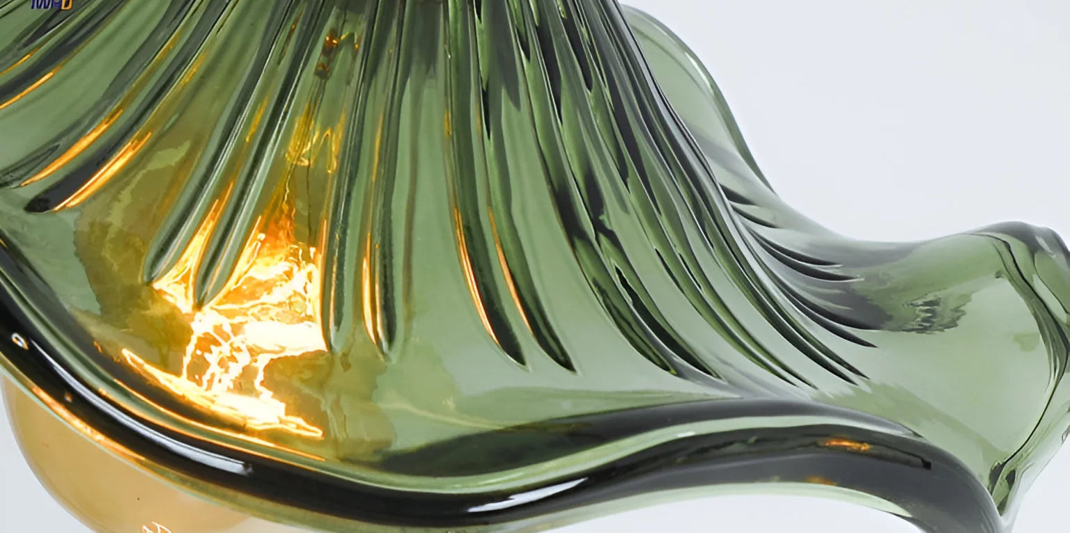 Glass Pendant Lighting | Green Champagne Biophilic Design Cottagecore Lamps | 1-lights