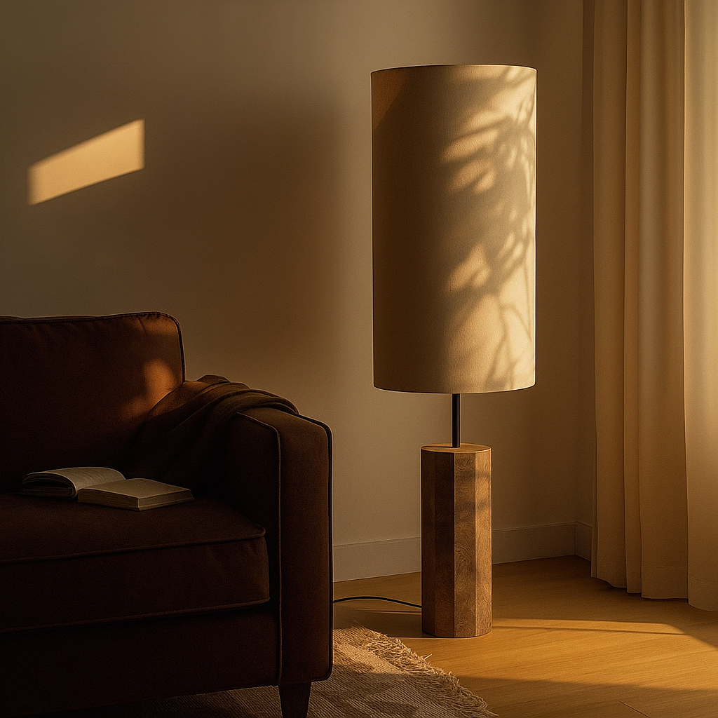Genuine Marble Column Floor Lamp Fabric Shade | 128cm Tall E26/e27 Dimmable Option Natural Stone Casalola Lights Luxury
