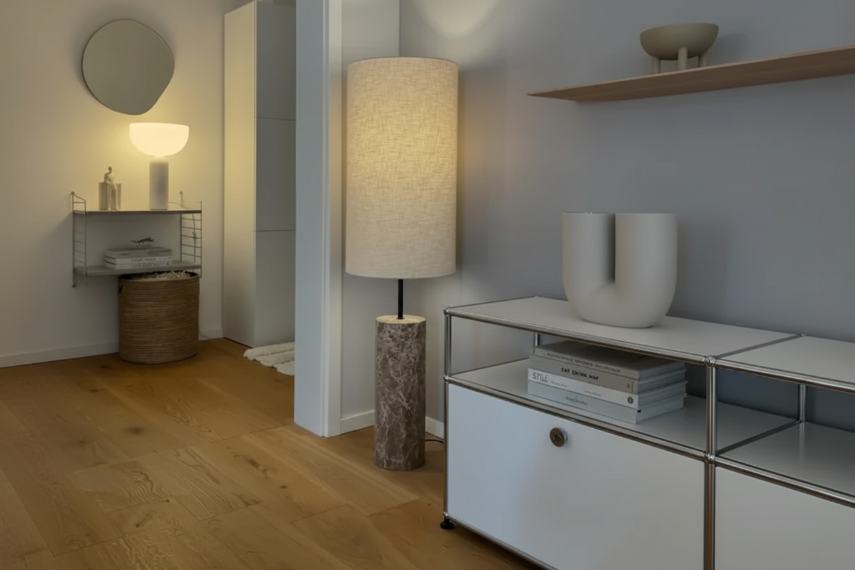 Колонная мраморная напольная лампа | Clmarbhs45