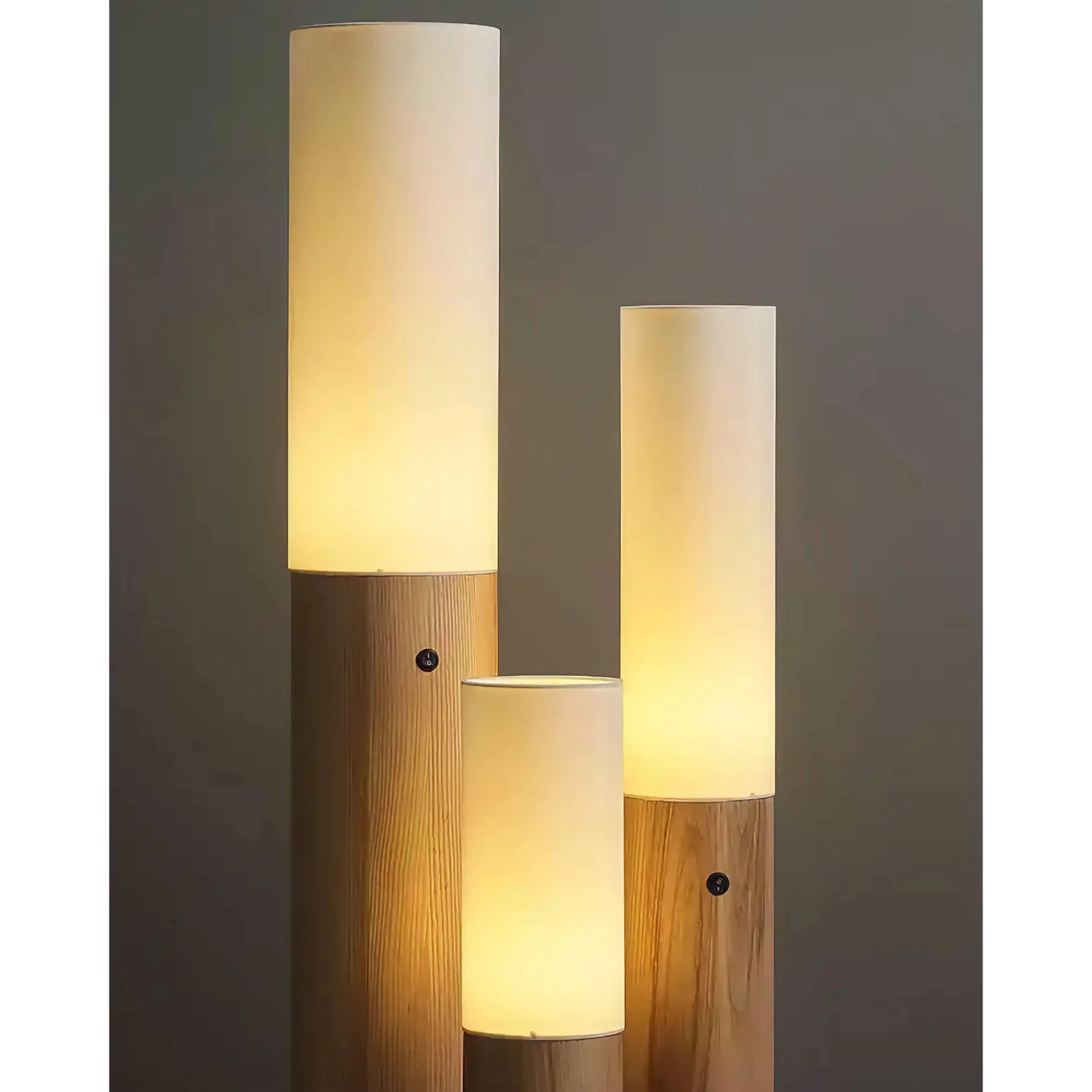 Columnar Wood Floor Lamps | Sculptural Ambient Lighting