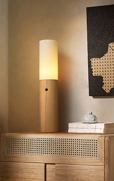 Columnar Wood Floor Lamps | Sculptural Ambient Lighting