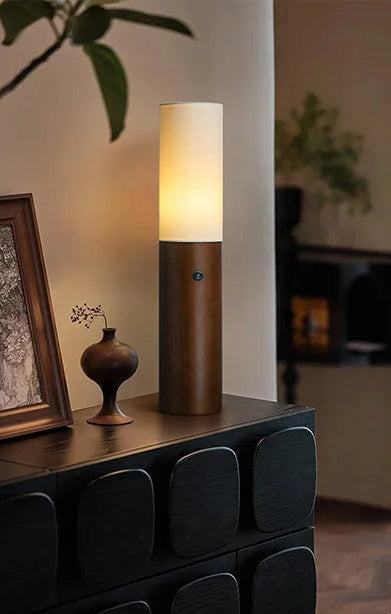 Columnar Wood Floor Lamps | Sculptural Ambient Lighting