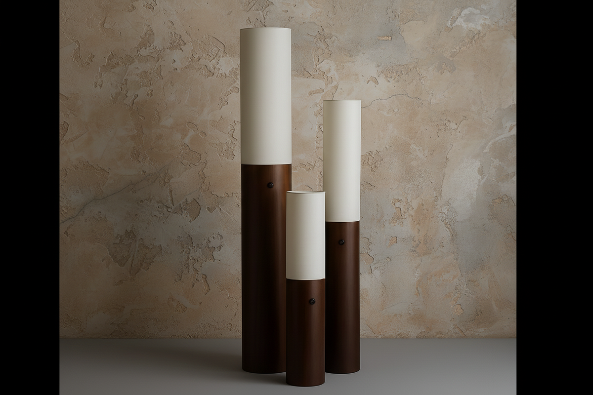 Slim Wood Column Floor Lamp Fabric Shade | 4 Heights 11-15cm Wide E26/e27 Dimmable Option Casalola Lights Luxury Lamps
