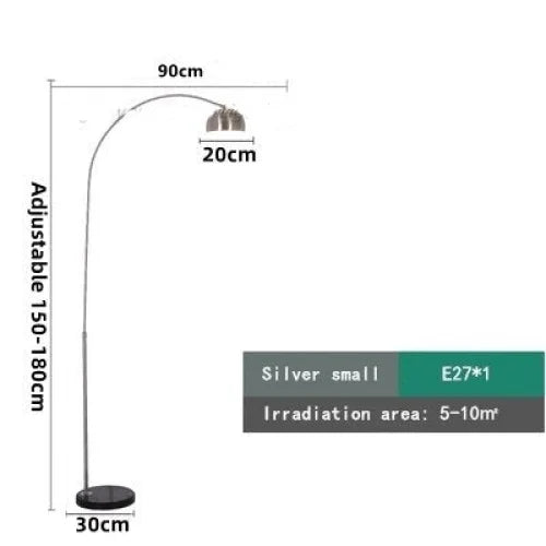 Mid Century Modern Arc Floor Lamp with Marble Base| Black Gold Living Room