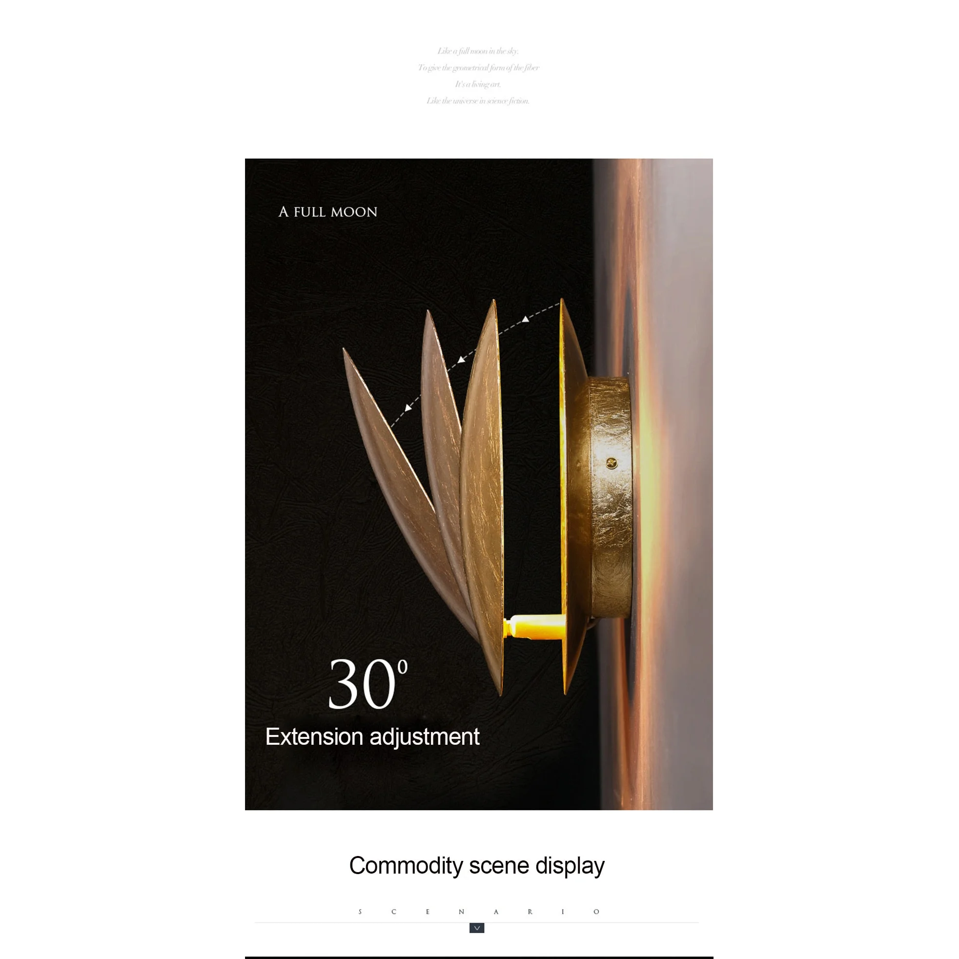 Contemporary Metal Moon Wall Lamp | Lights for Art Deco Modern Homes | Casalola