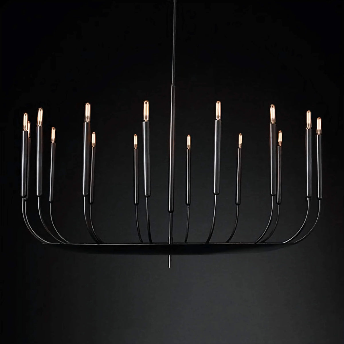 Copper Candelabra Chandelier | Candle-tube & Forged-base 60-120cm Modern Living Dining Casalolalights Luxury Lamps