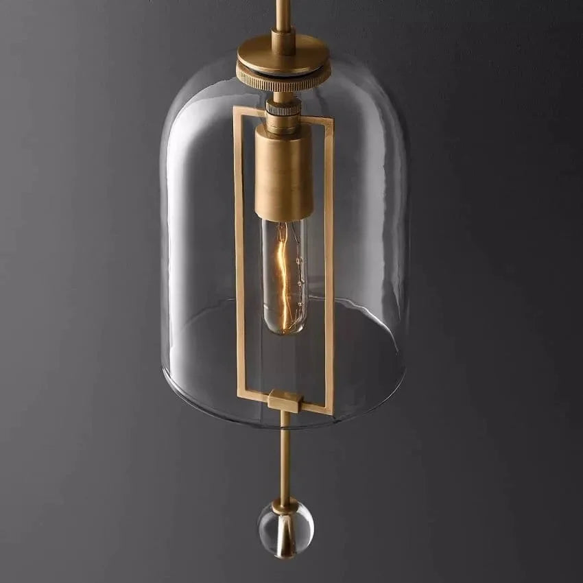 Copper & Glass Bell Wall Sconce | Vertical Hand-blown Modern Art Deco Hallway Bedroom Casalolalights Luxury Lamps