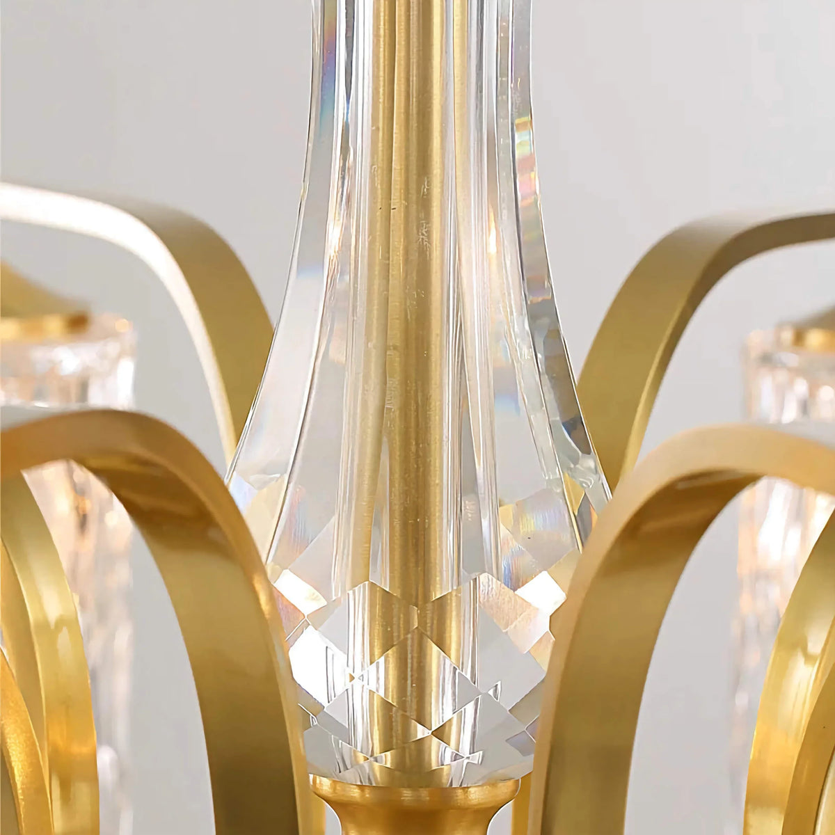 Copper & Glass Semi-flush Mount | Fluted-glass Ceiling Light Transitional Living Dining Room Casalolalights Luxury