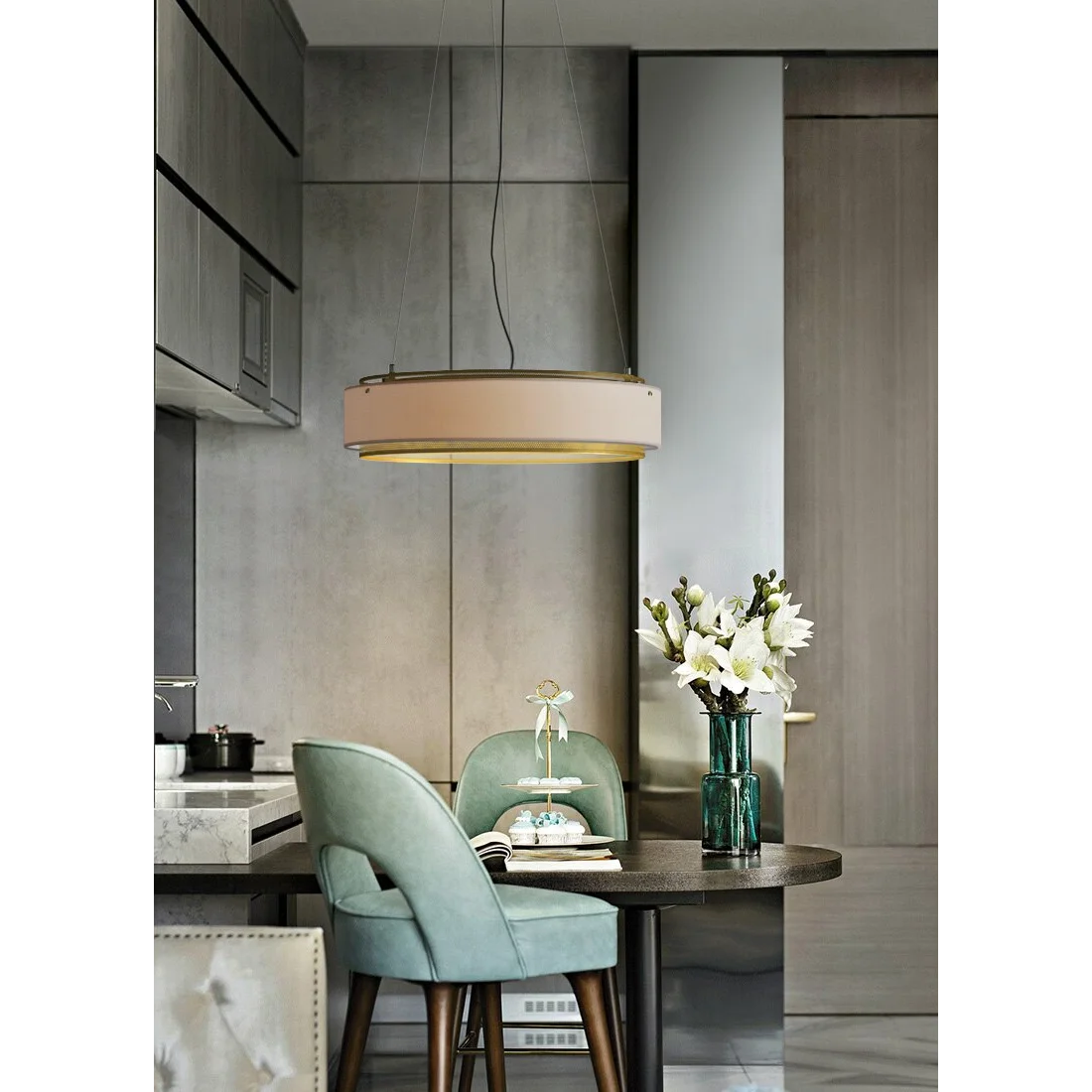 Round Ceiling Light Fixture | Modern Luxe Low Lamp | Casalola