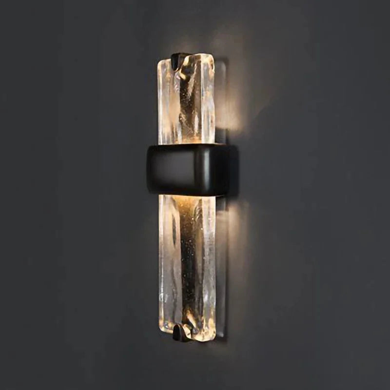 Black Glass and Copper Vertical Wall Light for Hallway & Living Room – Modern Sconce Casalolalights Luxury Lamps