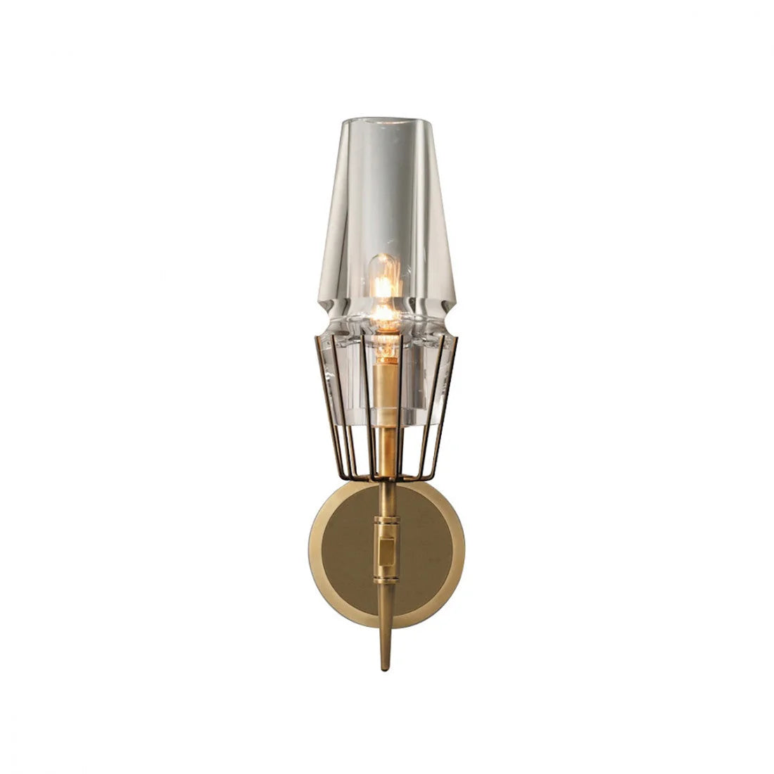 Art Deco Crystal & Copper Wall Sconce – Luxury Candle Style Light for Hallway Bedroom