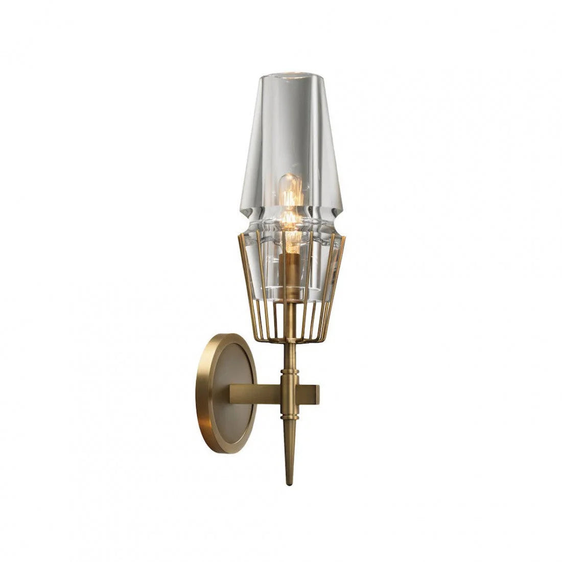 Art Deco Crystal & Copper Wall Sconce – Luxury Candle Style Light for Hallway Bedroom