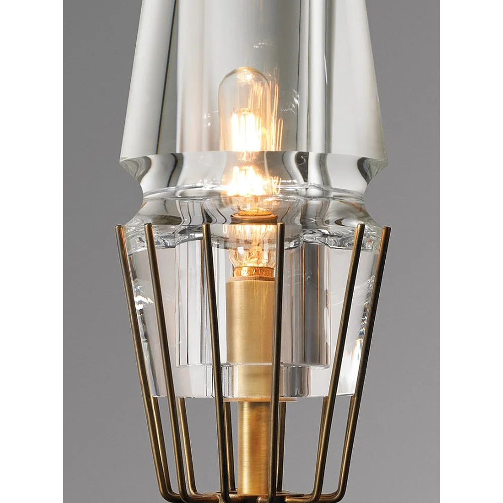 Art Deco Crystal & Copper Wall Sconce – Luxury Double Candle-style Light for Hallway Bedroom