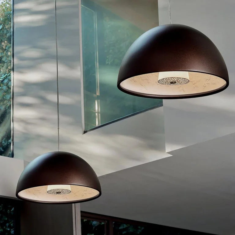 Dome Pendant Light 40-60cm | Black Crystal-flower Relief Ceiling Dining Room & Kitchen Island Casalolalights Luxury