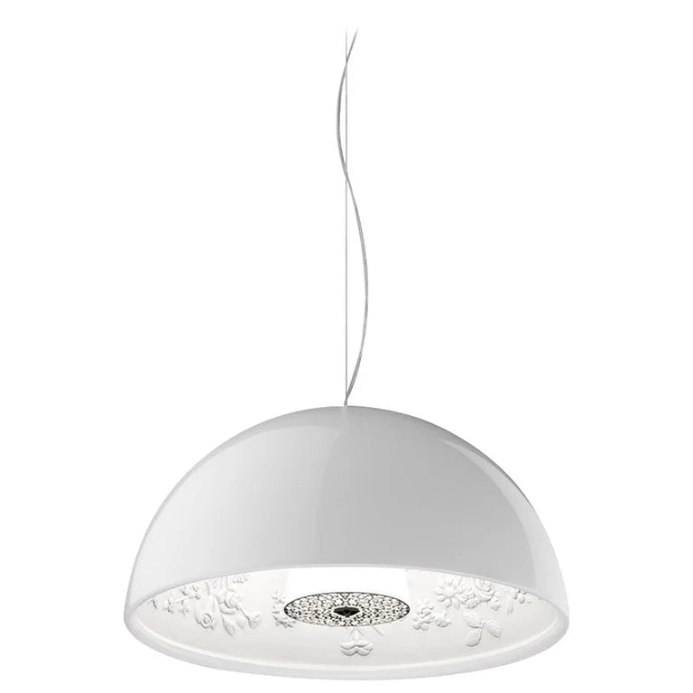 Dome Pendant Light 40-60cm | Black Crystal-flower Relief Ceiling Dining Room & Kitchen Island Casalolalights Luxury