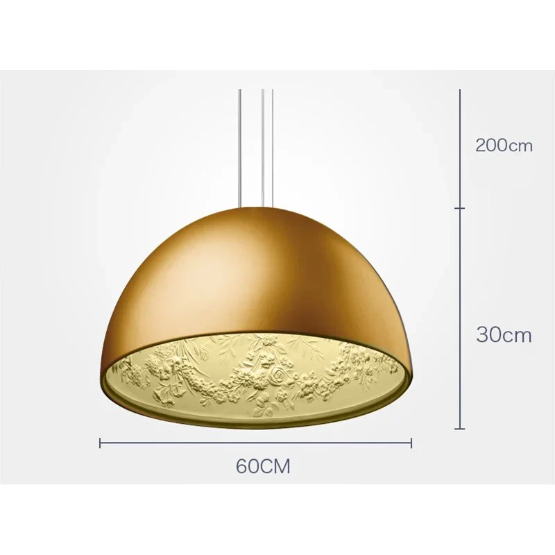 Dome Pendant Light 40-60cm | Black Crystal-flower Relief Ceiling Dining Room & Kitchen Island Casalolalights Luxury