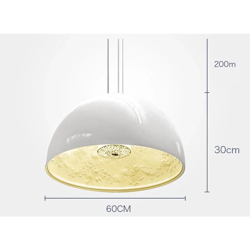 Dome Pendant Light 40-60cm | Black Crystal-flower Relief Ceiling Dining Room & Kitchen Island Casalolalights Luxury
