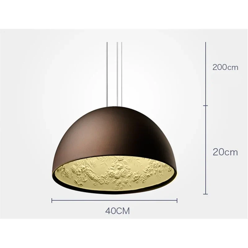 Dome Pendant Light 40-60cm | Black Crystal-flower Relief Ceiling Dining Room & Kitchen Island Casalolalights Luxury