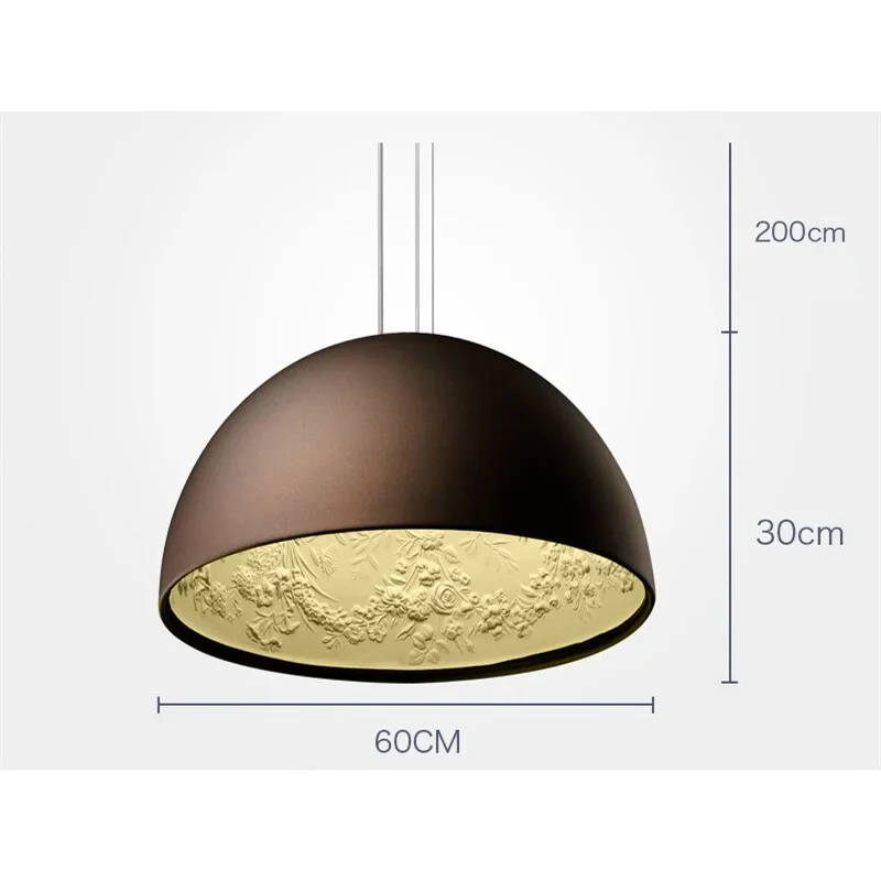 Dome Pendant Light 40-60cm | Black Crystal-flower Relief Ceiling Dining Room & Kitchen Island Casalolalights Luxury