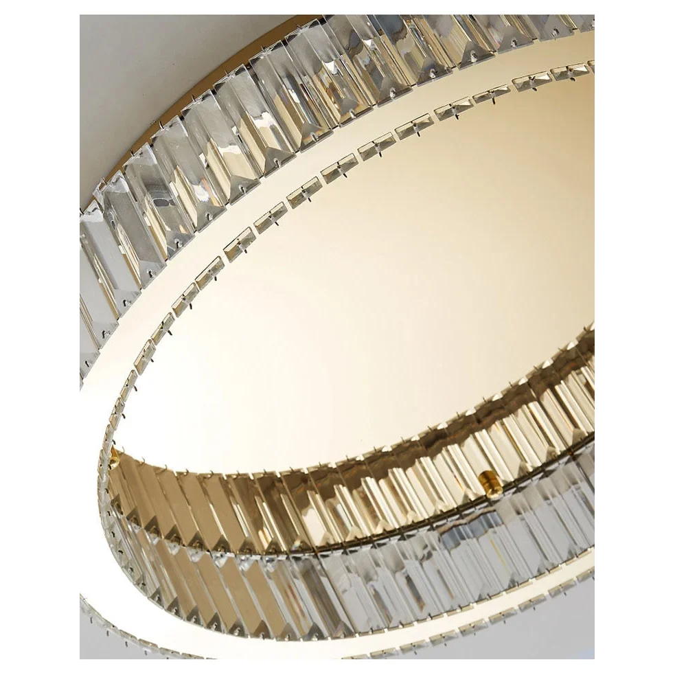 Crystal Ring Flush Mount 40-60cm | Gold or Chrome Low-profile Ceiling Light Bedroom & Living Room Casalolalights Luxury