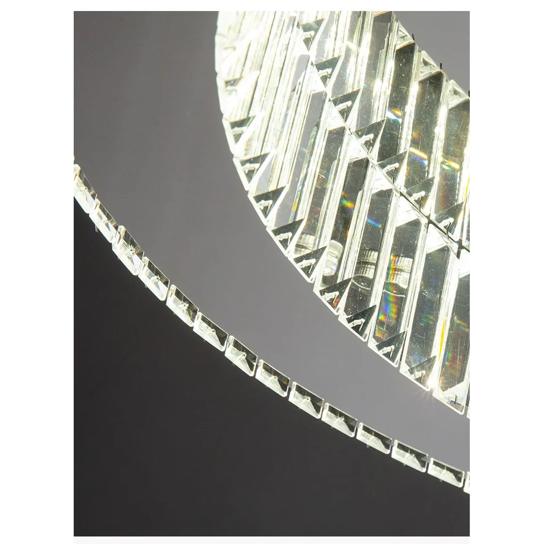 Crystal Ring Flush Mount 40-60cm | Gold or Chrome Low-profile Ceiling Light Bedroom & Living Room Casalolalights Luxury