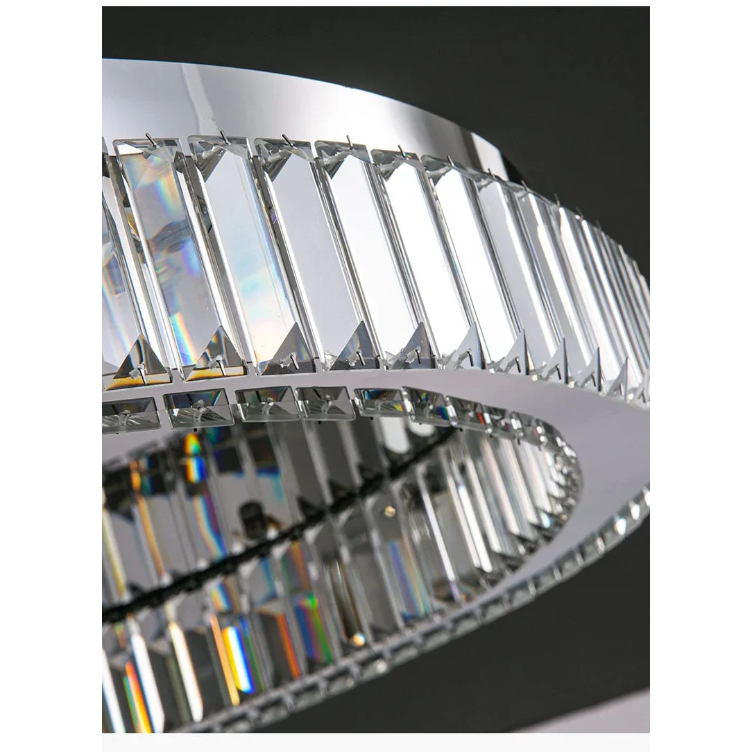 Crystal Ring Flush Mount 40-60cm | Gold or Chrome Low-profile Ceiling Light Bedroom & Living Room Casalolalights Luxury