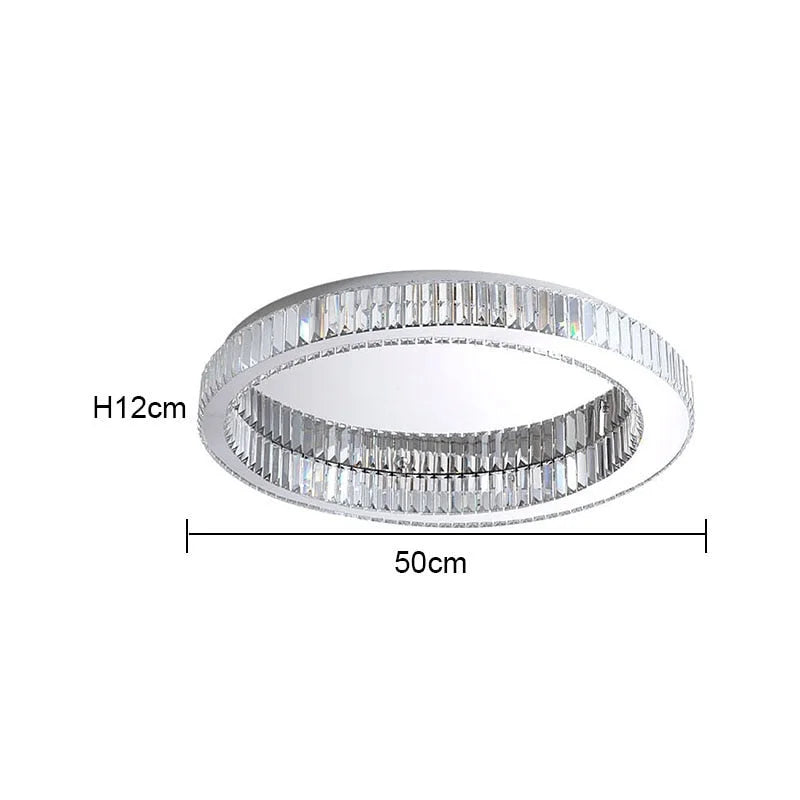 Crystal Ring Flush Mount 40-60cm | Gold or Chrome Low-profile Ceiling Light Bedroom & Living Room Casalolalights Luxury