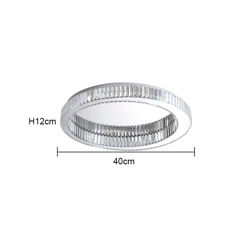 Crystal Ring Flush Mount 40-60cm | Gold or Chrome Low-profile Ceiling Light Bedroom & Living Room Casalolalights Luxury