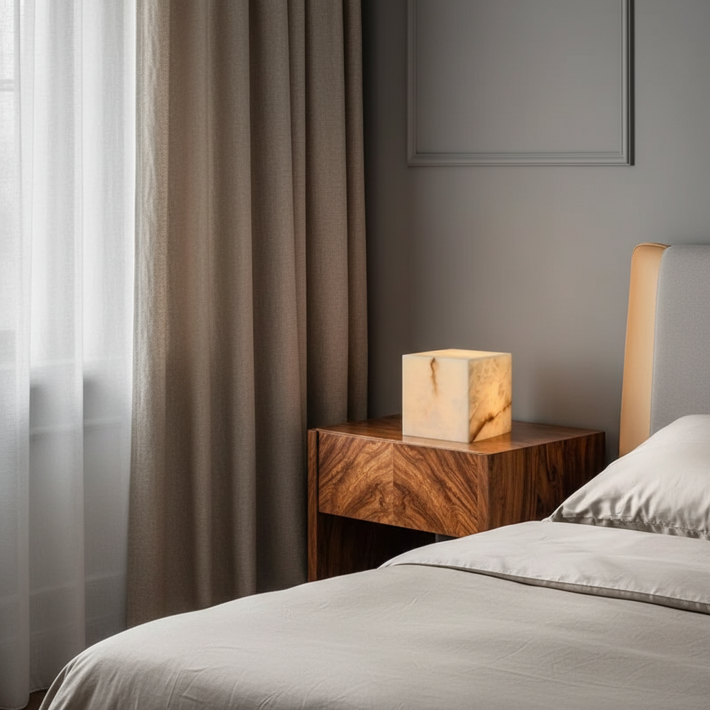 CUBE ALABASTER TABLE LAMP | CLJHJ02