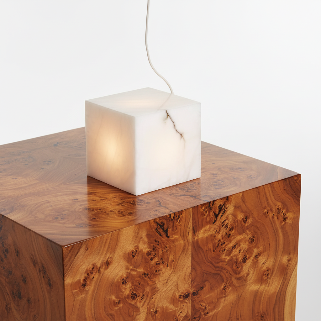 CUBE ALABASTER TABLE LAMP | CLJHJ02