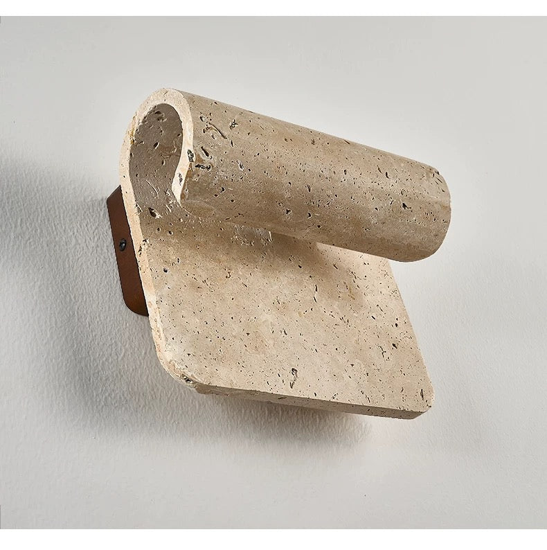 Travertine Wall Sconce – Curved Natural Stone 2×g9 Up & Down Light for Hallway Bedroom or Living Room