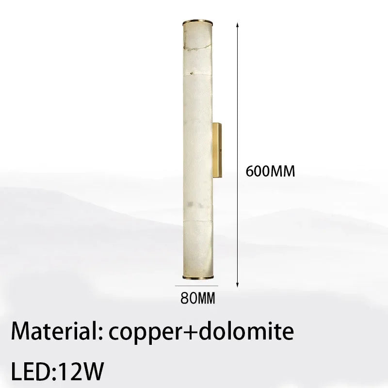 Cylindrical Natural Marble Led Wall Lights for Living Room Bedroom Bathroom Casalolalights Luxury Lamps for Interior