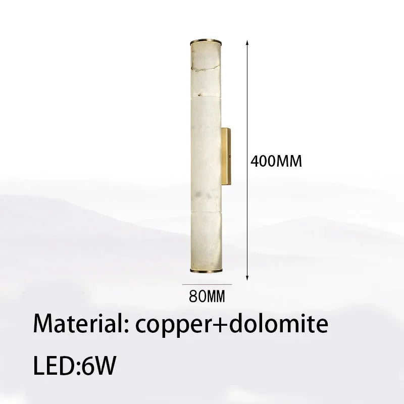 Cylindrical Natural Marble Led Wall Lights for Living Room Bedroom Bathroom Casalolalights Luxury Lamps for Interior