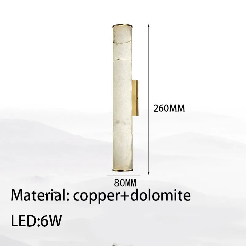 Cylindrical Natural Marble Led Wall Lights for Living Room Bedroom Bathroom Casalolalights Luxury Lamps for Interior