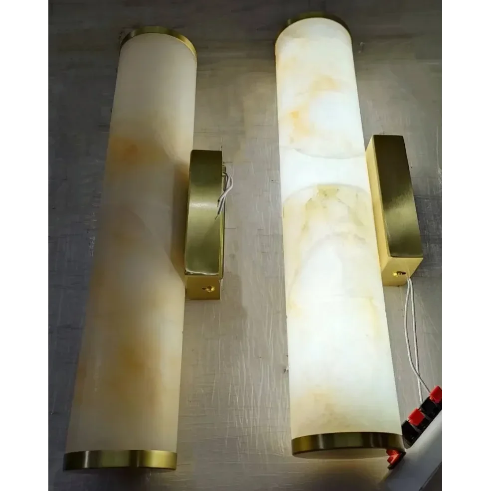 Cylindrical Natural Marble Led Wall Lights for Living Room Bedroom Bathroom Casalolalights Luxury Lamps for Interior