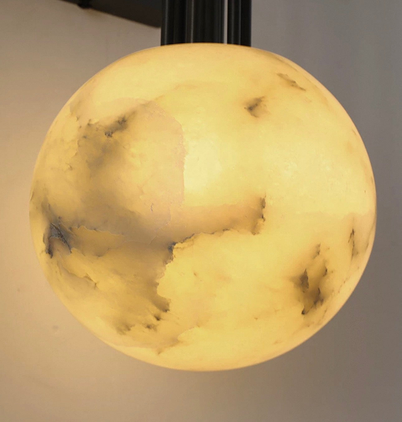 Alabaster Globe Wall Sconce – 3000k Dark Bronze Stainless Steel Light for Bedroom Hallway or Vanit