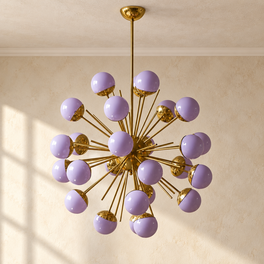LAMPADARIO IN VETRO MURANO ROSA