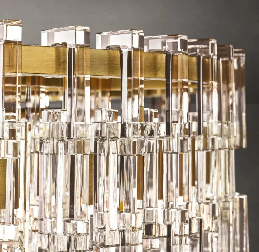 Hand-cut Crystal Tiered Chandelier | Brass | Ceiling Light Fixture for Dining Room Casalolalights Luxury Lamps